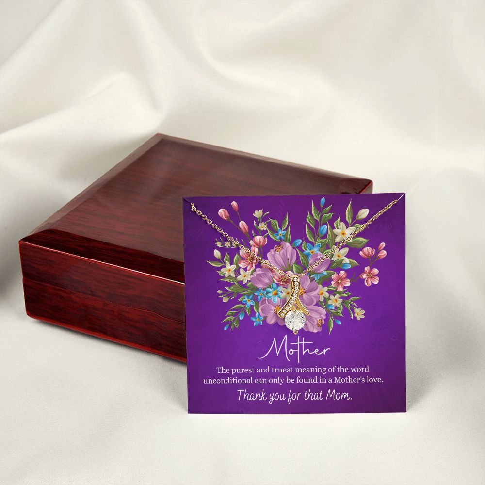 Happy Mother's Day Gift for Mom from Daughter Message Card Necklace Gift Idea Mother Jewelry Mom Necklace from Daughter To My Mom Love Knot Necklace Pendant Alluring Beauty Necklace