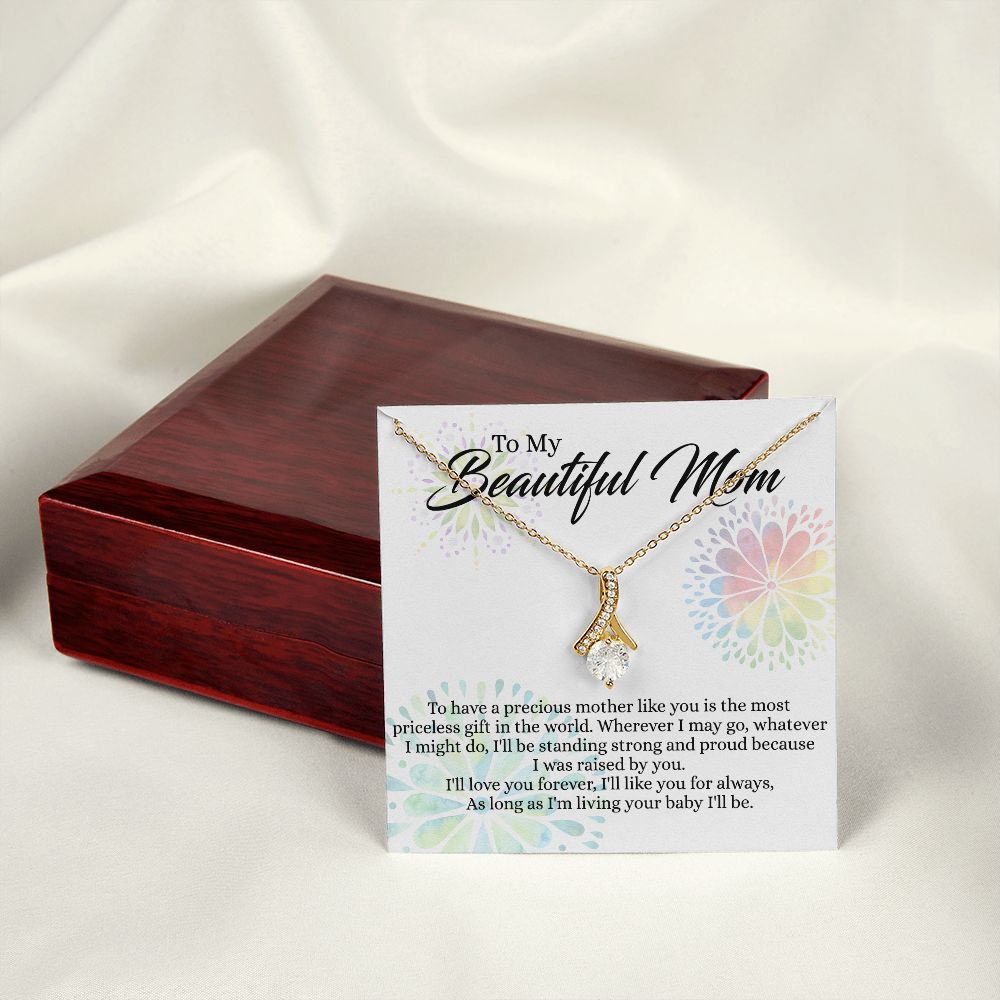 To My Mom Necklace, Gift For Mom, Mother's Day Gift from Daughter, Mom Jewelry Gift for Mothers Day, Birthday Gift for Mother, Moms Gift from Daughter Son, Necklace for Mom Mother 4 Alluring Beauty Necklace