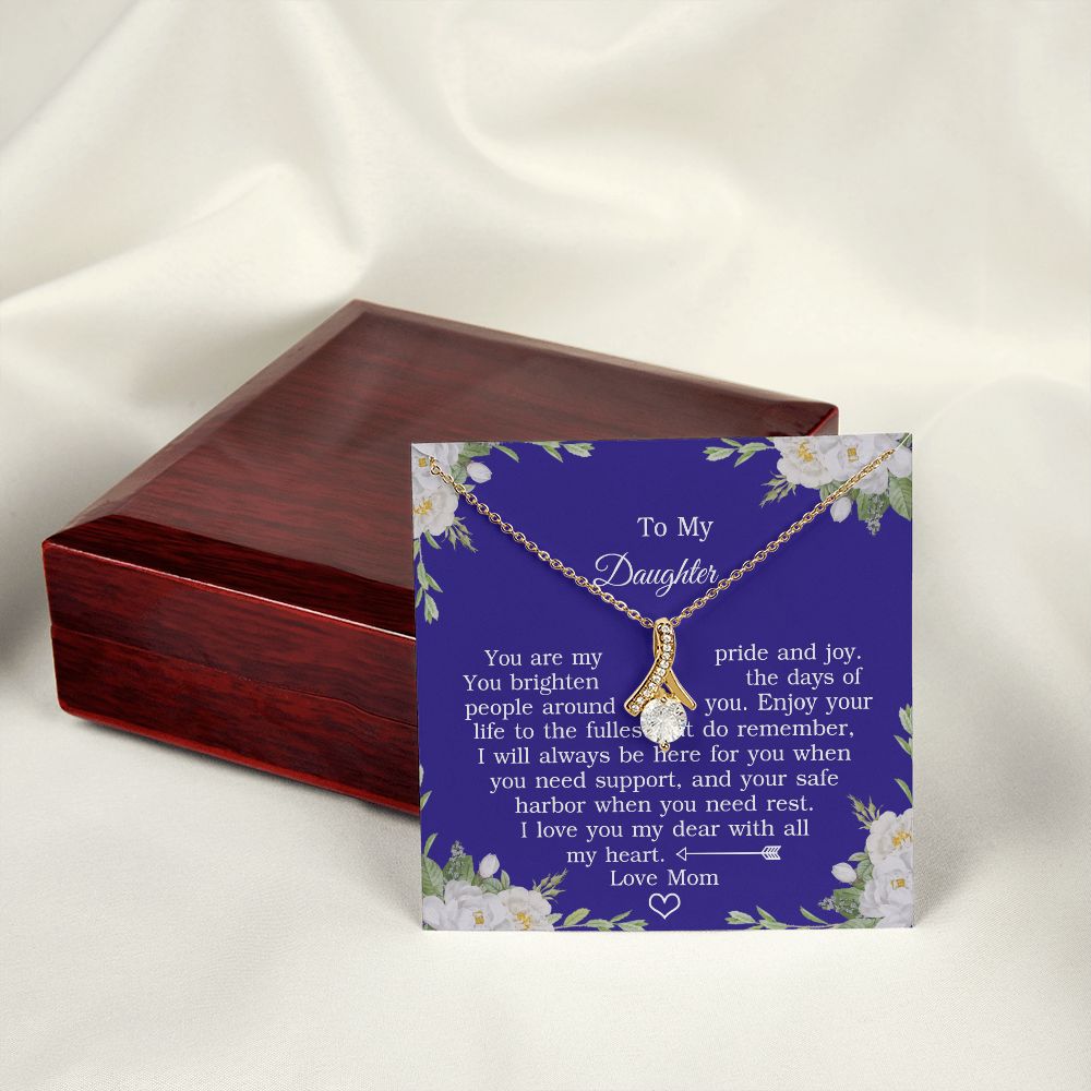 Mother Daughter Gift Ideas, To My Daughter Gift Necklace from Mom, Jewelry Pendant Present for Daughter, Birthday Christmas Gift Graduation Gifts for Daughters, Mother and Daughter Necklace 2137 Alluring Beauty Necklace