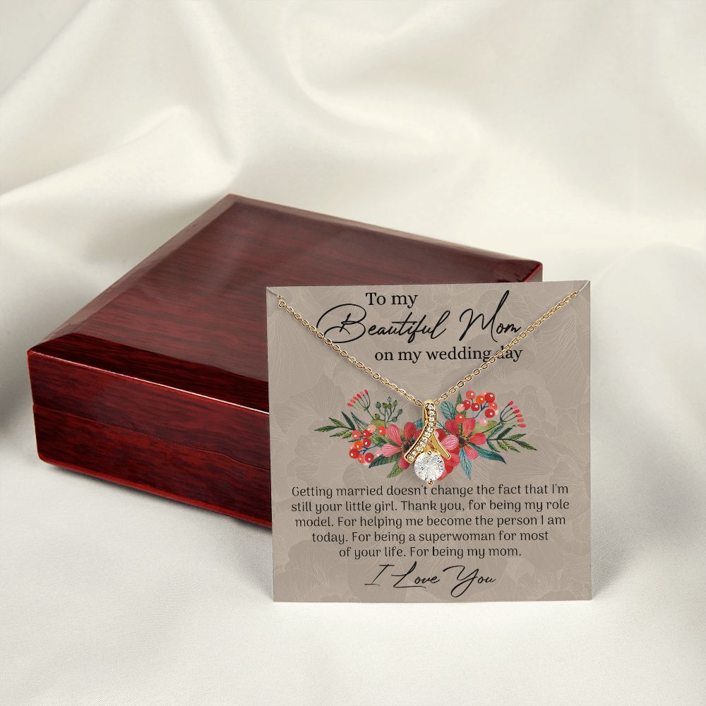 Mom Wedding Gift from Bride, Gift for Mom on Wedding Day, Mother of the Bride Necklace, Wedding Gift for Mom, Bride to Mom Gift Alluring Beauty Necklace