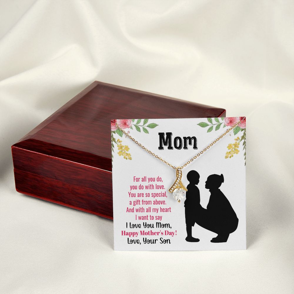 To My Mom Necklace, Gift For Mom, Mother's Day Gift from Daughter, Mom Jewelry Gift for Mothers Day, Birthday Gift for Mother, Moms Gift from Daughter Son, Necklace for Mom Mother22 Alluring Beauty Necklace