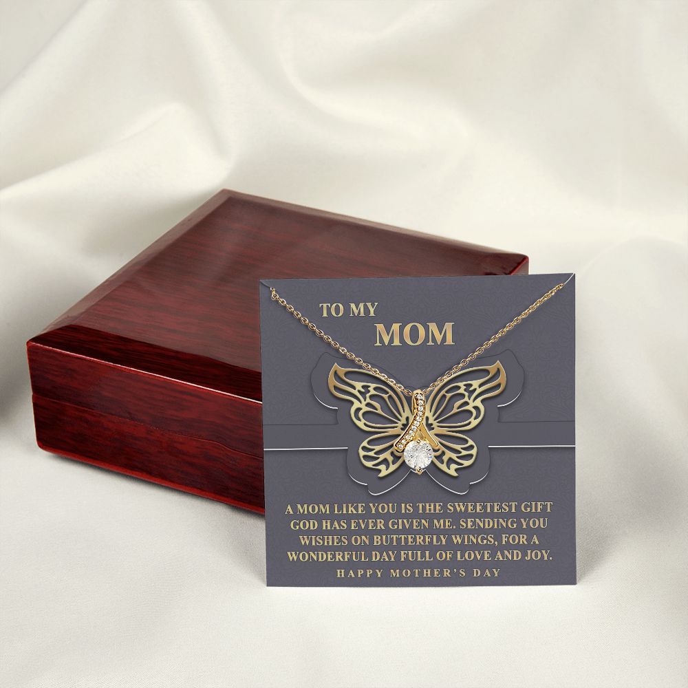 To My Mom Necklace, Gift For Mom, Mother's Day Gift from Daughter, Mom Jewelry Gift for Mothers Day, Birthday Gift for Mother, Moms Gift from Daughter Son, Necklace for Mom Mother 12 Alluring Beauty Necklace