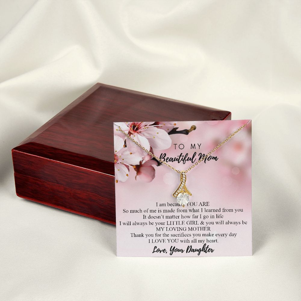 Mom Necklace Gifts for Mom from Daughter to Mom Gifts for Mothers Day from Daughter, To My Mom Necklace from Daughter to Mom Birthday Gifts Necklace with Message Card and Gift Box2246 Alluring Beauty Necklace