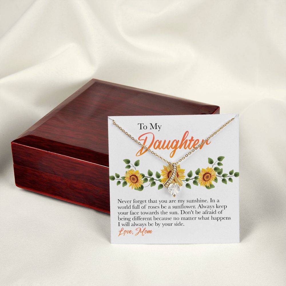 Jewelry Pendant Present for Daughter, To My Daughter Gift Necklace from Mom, Mother Daughter Gift Ideas, Birthday Christmas Gift Graduation Gifts for Daughters, Mother and Daughter Necklace 12 Alluring Beauty Necklace