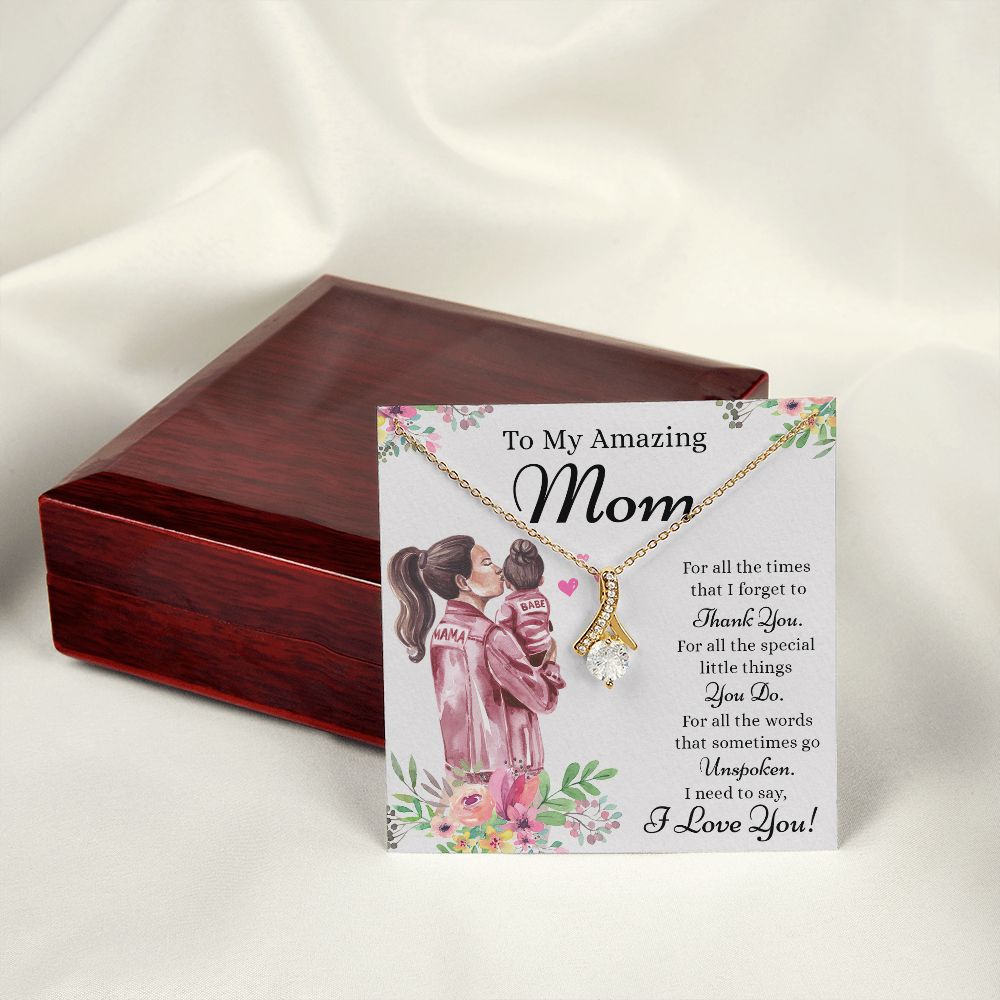Mom Necklace Gifts for Mom from Daughter to Mom Gifts for Mothers Day from Daughter, To My Mom Necklace from Daughter to Mom Birthday Gifts Necklace with Message Card and Gift Box2240 Alluring Beauty Necklace