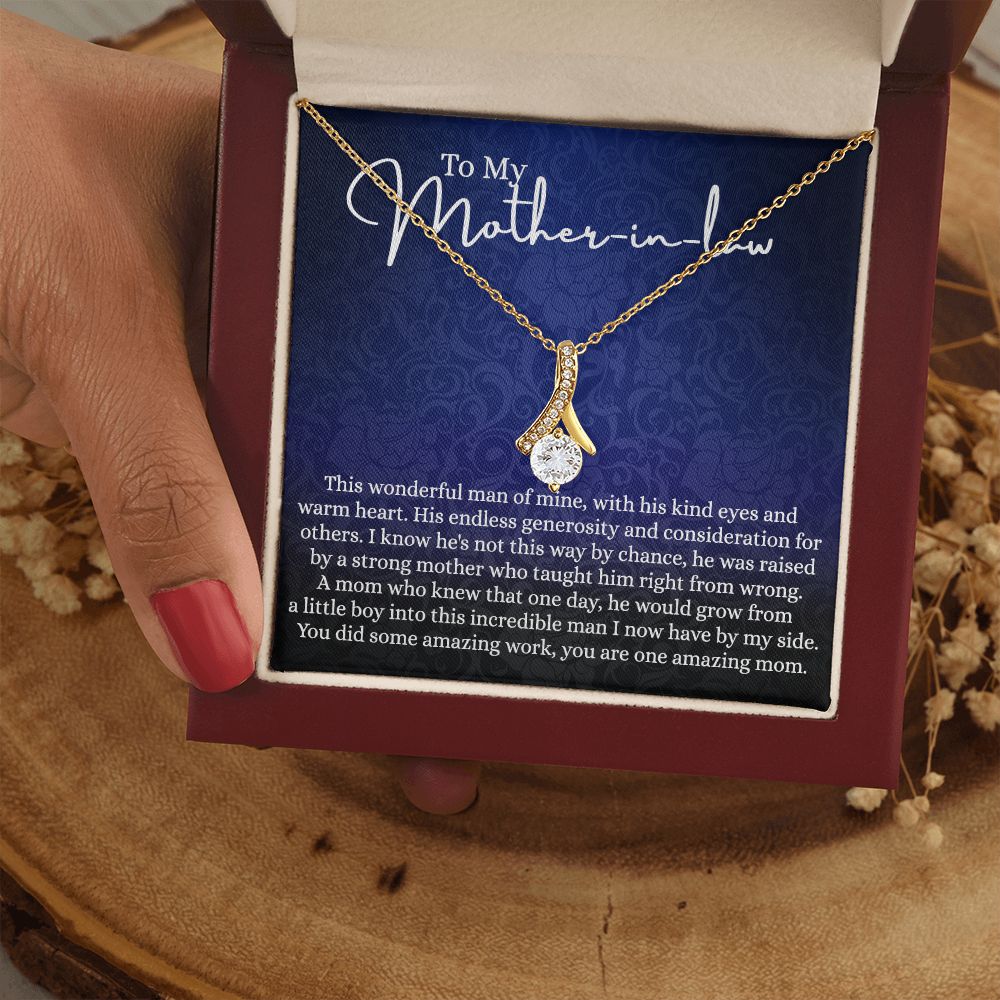 To My Mother in Law Necklace, Mother in Law Gift, Gift for Mother in Law Necklace Jewelry Gift to My Mother-in-law on Wedding Day Mother's day gift for Mother in Law Birthday gift Alluring Beauty Necklace