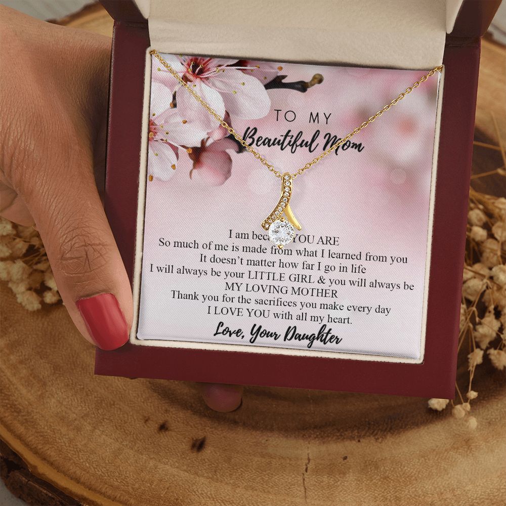 Mom Necklace Gifts for Mom from Daughter to Mom Gifts for Mothers Day from Daughter, To My Mom Necklace from Daughter to Mom Birthday Gifts Necklace with Message Card and Gift Box2246 Alluring Beauty Necklace