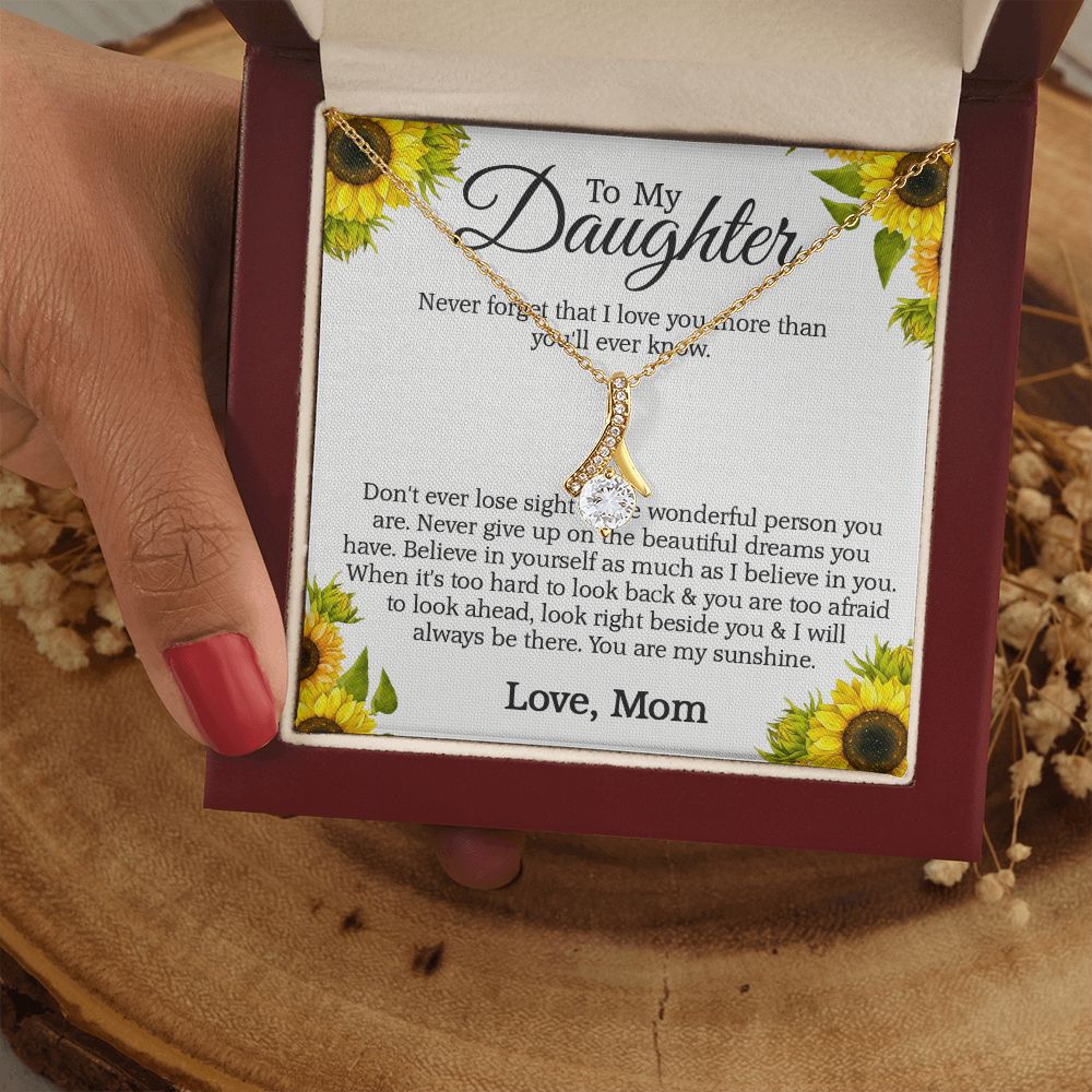 Mother Daughter Gift Ideas, To My Daughter Gift Necklace from Mom, Jewelry Pendant Present for Daughter, Birthday Christmas Gift Graduation Gifts for Daughters, Mother and Daughter Necklace 2132 Alluring Beauty Necklace