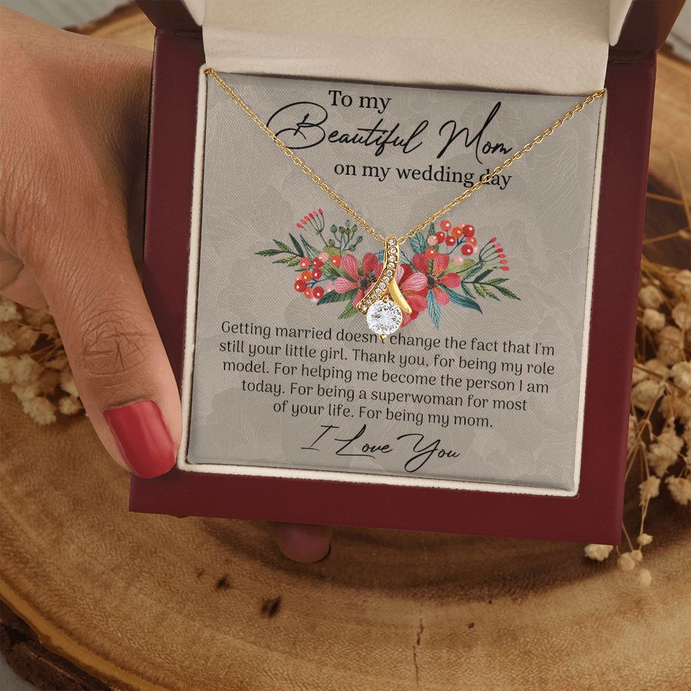 Mom Wedding Gift from Bride, Gift for Mom on Wedding Day, Mother of the Bride Necklace, Wedding Gift for Mom, Bride to Mom Gift Alluring Beauty Necklace