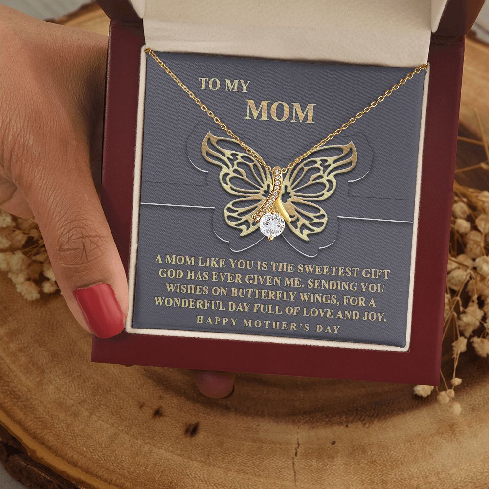 To My Mom Necklace, Gift For Mom, Mother's Day Gift from Daughter, Mom Jewelry Gift for Mothers Day, Birthday Gift for Mother, Moms Gift from Daughter Son, Necklace for Mom Mother 12 Alluring Beauty Necklace