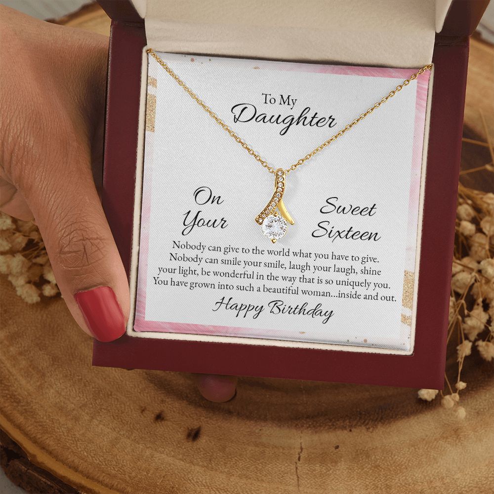 Mother and Daughter Necklace for Girls, To My Daughter Gift Necklace from Mom, Birthday Christmas Gift Graduation Gifts for Daughters, Jewelry Pendant Present for Daughter, Mother Daughter Gift 43 Alluring Beauty Necklace