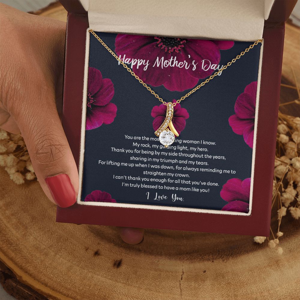 Mom Necklace Gifts for Mom from Daughter to Mom Gifts for Mothers Day from Daughter, To My Mom Necklace from Daughter to Mom Birthday Gifts Necklace with Message Card and Gift Box2235 Alluring Beauty Necklace
