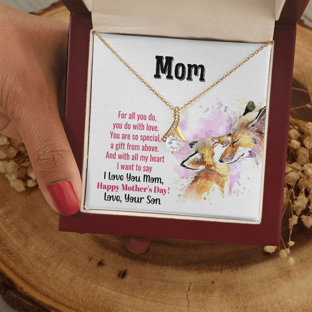 Mom Necklace Gifts for Mom from Daughter to Mom Gifts for Mothers Day from Daughter, To My Mom Necklace from Daughter to Mom Birthday Gifts Necklace with Message Card and Gift Box2241 Alluring Beauty Necklace