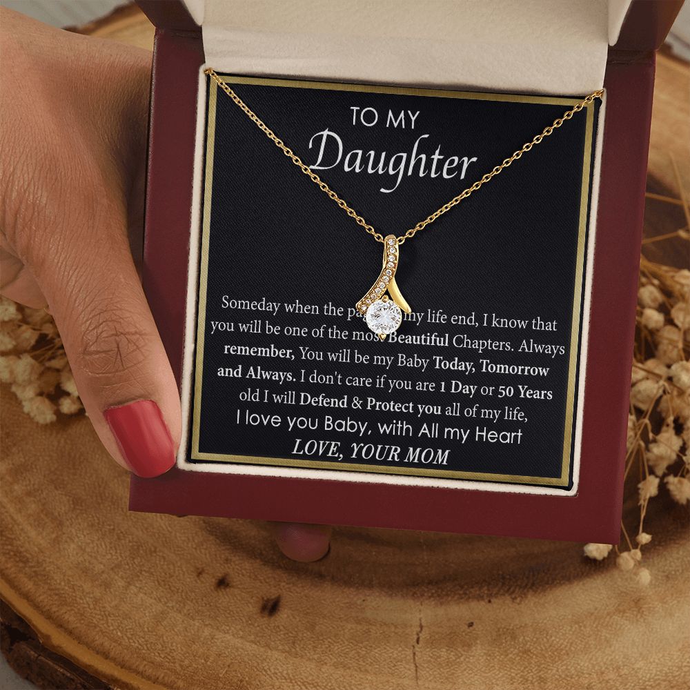 Mother Daughter Gift Ideas, To My Daughter Gift Necklace from Mom, Jewelry Pendant Present for Daughter, Birthday Christmas Gift Graduation Gifts for Daughters, Mother and Daughter Necklace 2136 Alluring Beauty Necklace