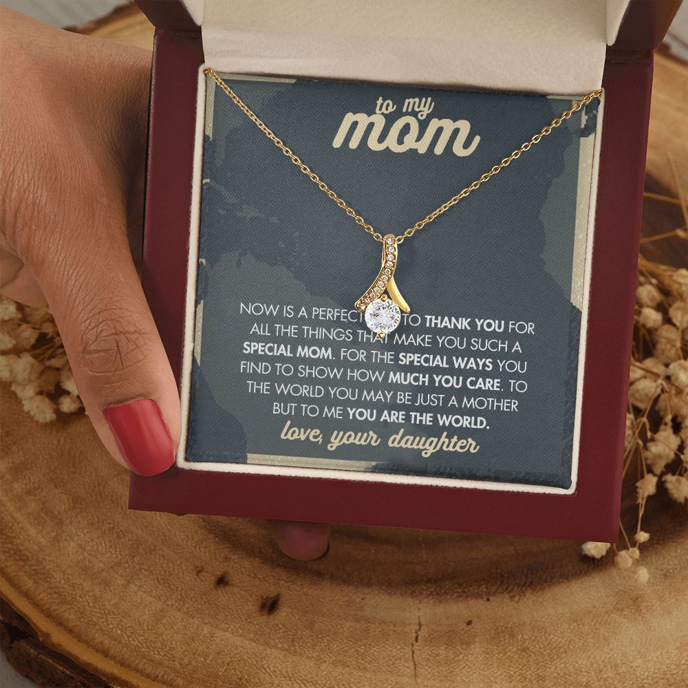 Mom Necklace Gifts for Mom from Daughter to Mom Gifts for Mothers Day from Daughter, To My Mom Necklace from Daughter to Mom Birthday Gifts Necklace with Message Card and Gift Box2237 Alluring Beauty Necklace