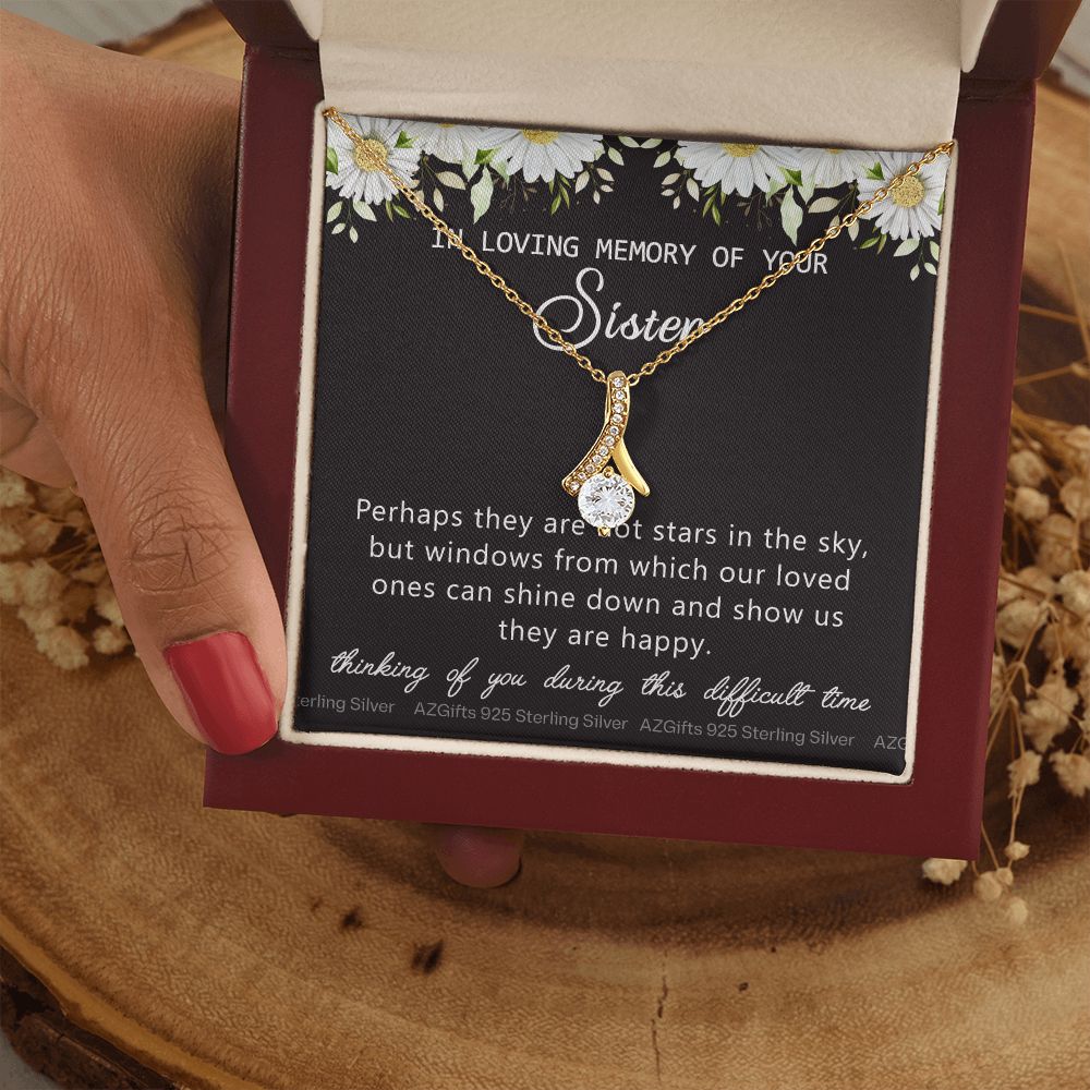 Loss Of Sister Necklace Gift, Sympathy Loss Of Sister, Sympathy Gift Box, Loss Of Sister Necklace, Loss Of Sister, Loss Of Sister Gift, Condolence Gifts, Remembrance Necklace for Women Alluring Beauty Necklace