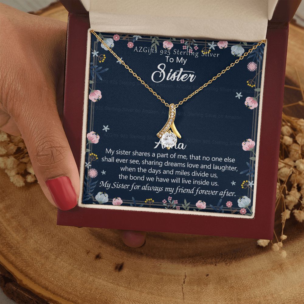 To My Sister Necklace, Pendant Inspirational Jewelry for Women Teen Girl, Keepsake Family and Friendship Gifts, Gift for Sisters, Necklace for Sisters, Sisters Jewelry 301 Alluring Beauty Necklace