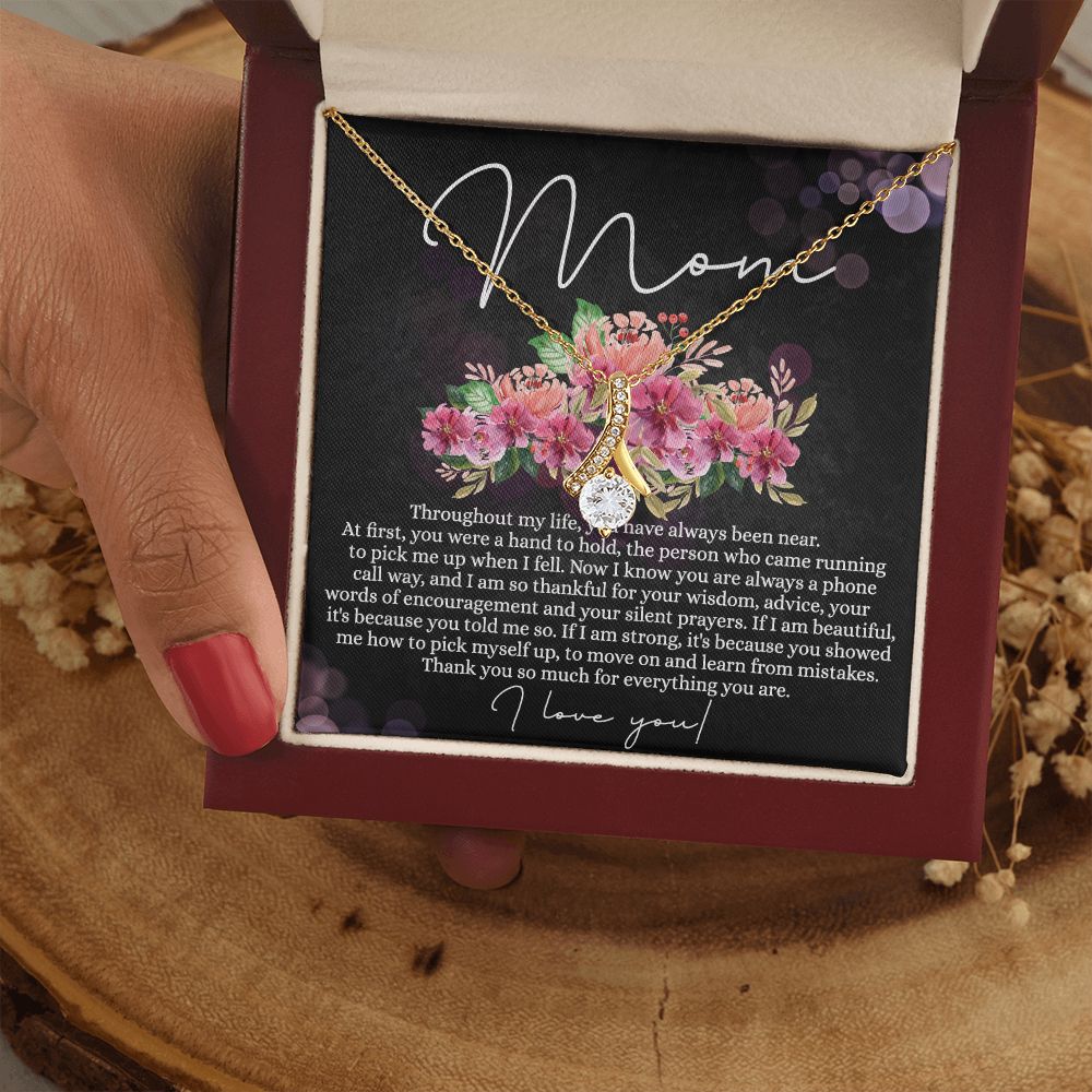 To My Mom Necklace, Mom Gifts, Mom Jewelry Box, Necklace for Mom, Gifts for Mom, Mother's Day Necklace Jewelry Gift For Mom, Birthday Gift For Mom, Thank you Mom Gift Alluring Beauty Necklace