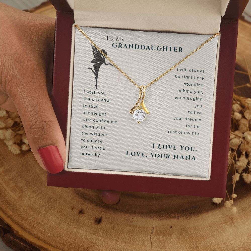 To My Granddaughter Dragonfly Necklace, Gift for Granddaughter From Nana Alluring Beauty Necklace