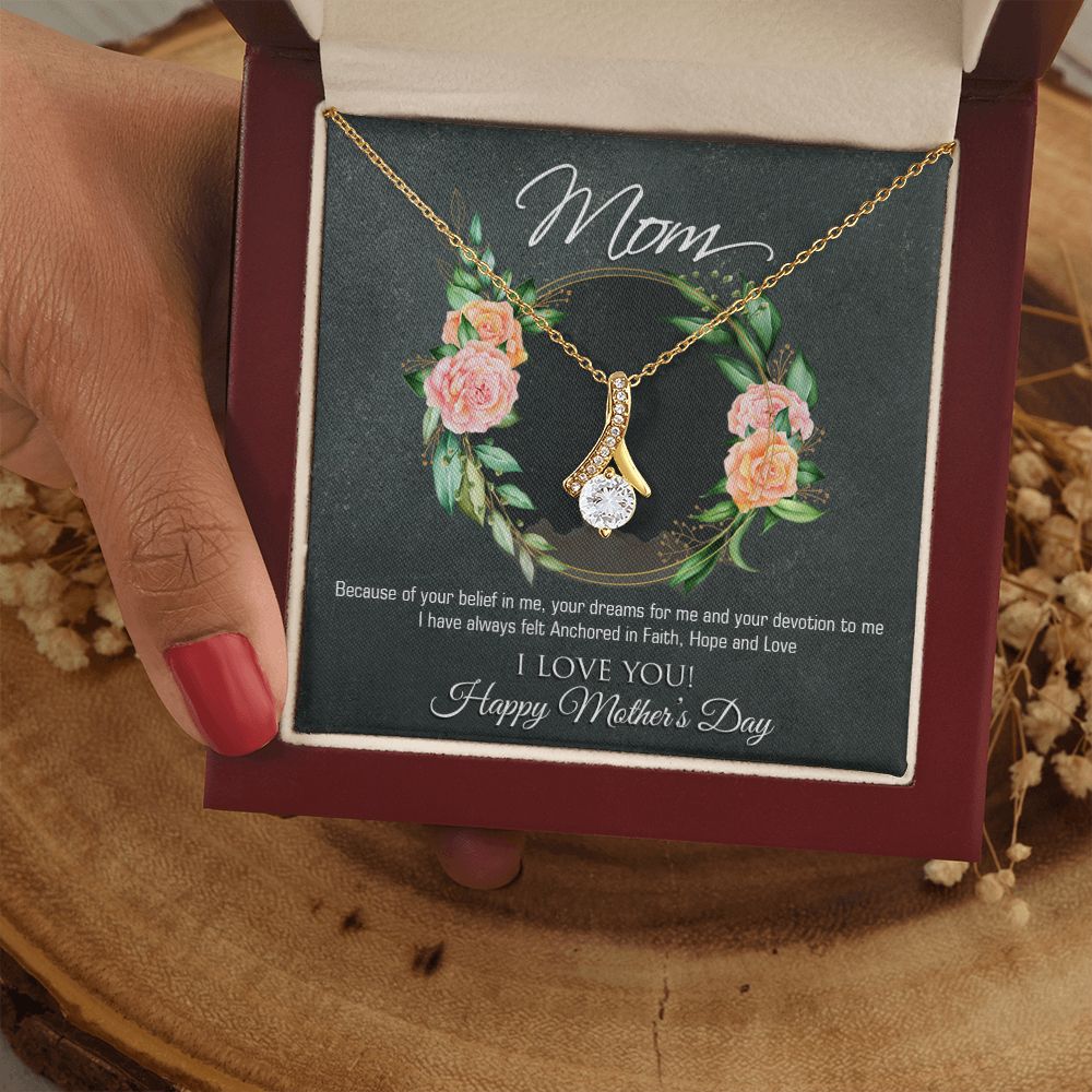 To My Mom Flower Necklace Pendant Gift From Daughter Your Belief In Me With Message Card Gift For Mom Alluring Beauty Necklace