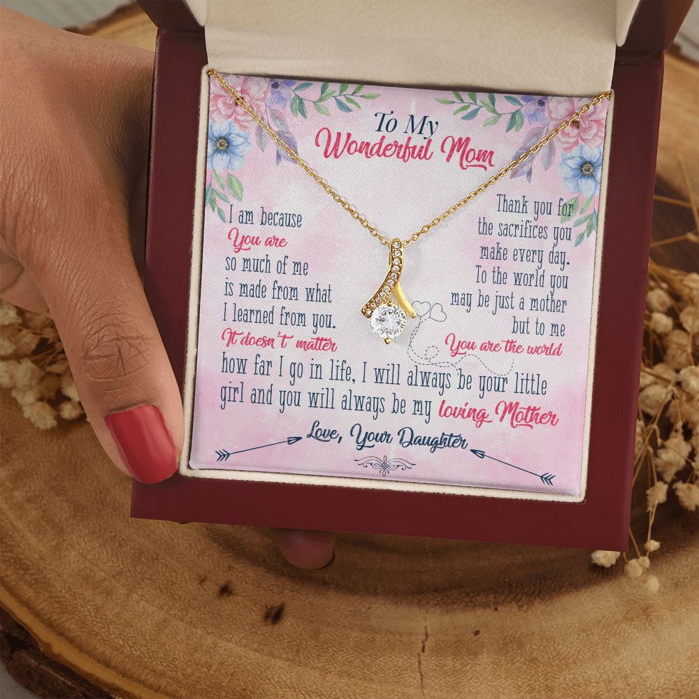 To My Wonderful Mom Necklace Pendant Gift From Daughter Necklace Gift For To Mom Happy Mother's Day Mother In Law Gift On Birthday Anniversary Gift 30821 Alluring Beauty Necklace