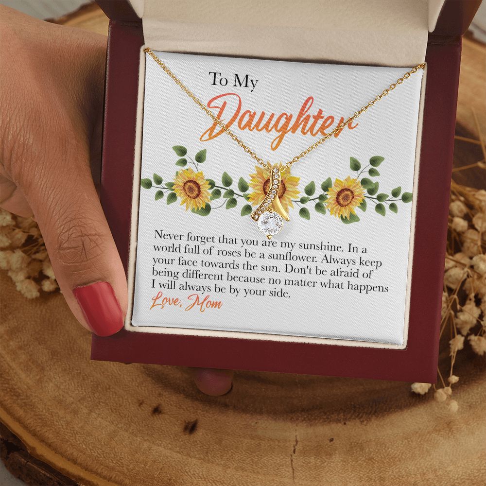 Jewelry Pendant Present for Daughter, To My Daughter Gift Necklace from Mom, Mother Daughter Gift Ideas, Birthday Christmas Gift Graduation Gifts for Daughters, Mother and Daughter Necklace 12 Alluring Beauty Necklace