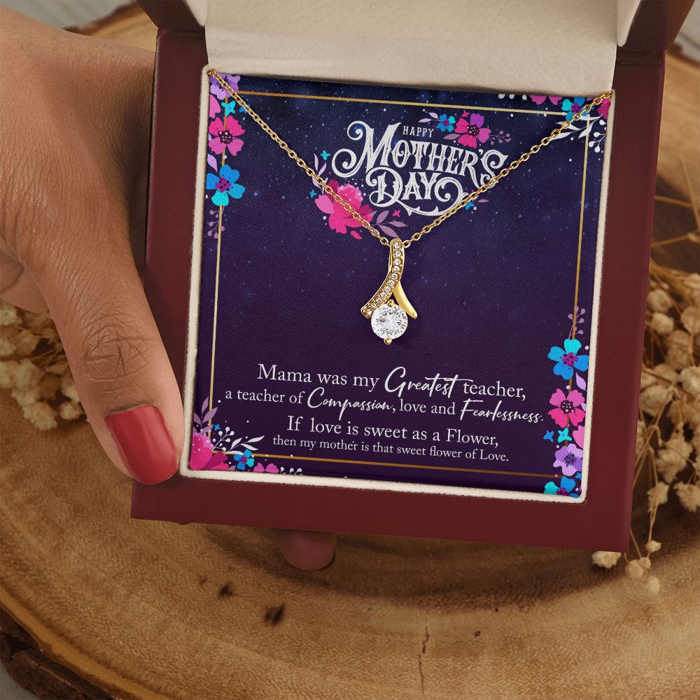 To My Mom Mother Necklace Pendant Gìt From Daughter Or Son Happy Mothers Day Mama Was My Greatest Teacher With Message Card Gift For Mom Alluring Beauty Necklace