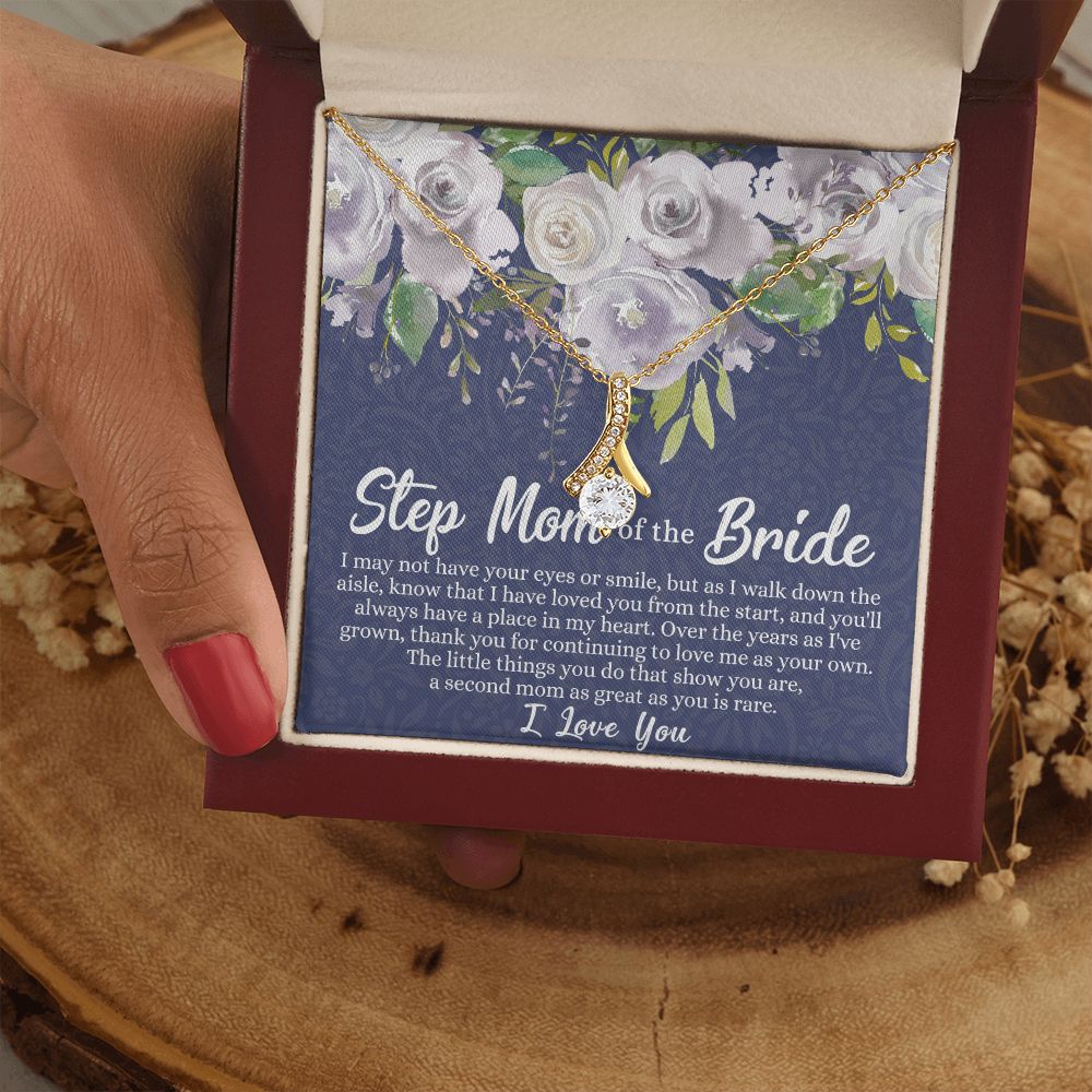 To My Stepmother of the Bride Necklace, Stepmother of the Bride Gifts Idea, Necklace for Stepmom of the Bride Gifts, Wedding Gifts for Stepmom, Gifts for Step Mother of the Bride Alluring Beauty Necklace