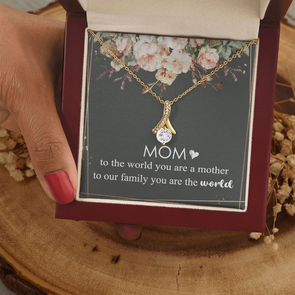 Mom Necklace Gifts for Mom from Daughter to Mom Gifts for Mothers Day from Daughter, To My Mom Necklace from Daughter to Mom Birthday Gifts Necklace with Message Card and Gift Box4 Alluring Beauty Necklace
