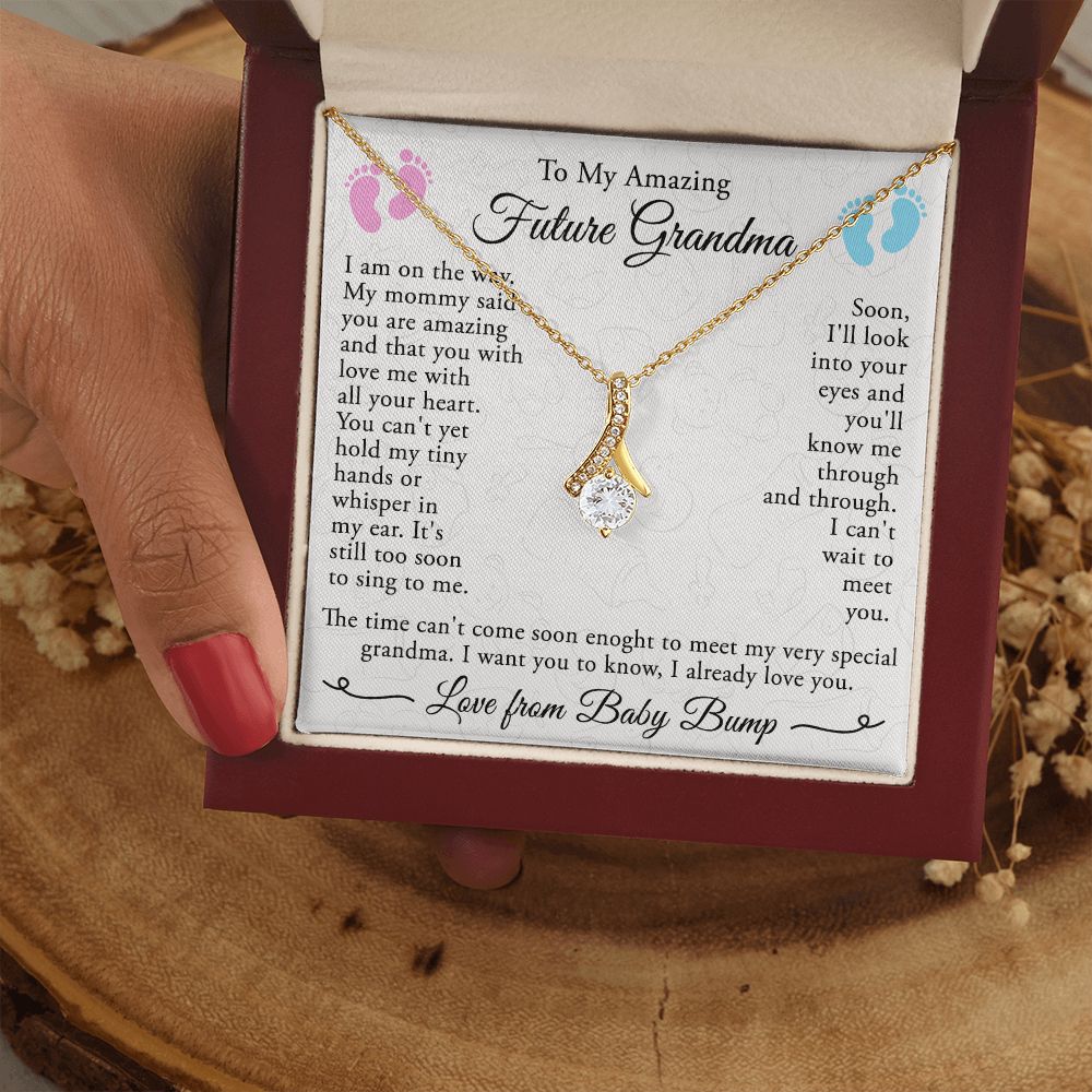 To My Grandmother Necklace, Gift for Grandmother Necklace, Mothers Day Gift For Grandma Nana, Grandma Jewelry From Grandchildren GrandKids , Jewelry Box Gift For Grandma Grandmother4 Alluring Beauty Necklace