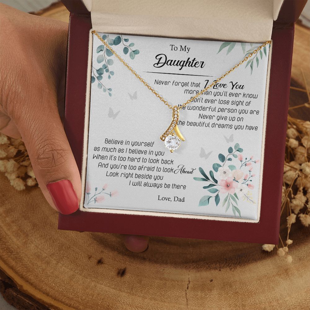 Jewelry Pendant Present for Daughter, To My Daughter Gift Necklace from Mom, Mother Daughter Gift Ideas, Birthday Christmas Gift Graduation Gifts for Daughters, Mother and Daughter Necklace 20 Alluring Beauty Necklace