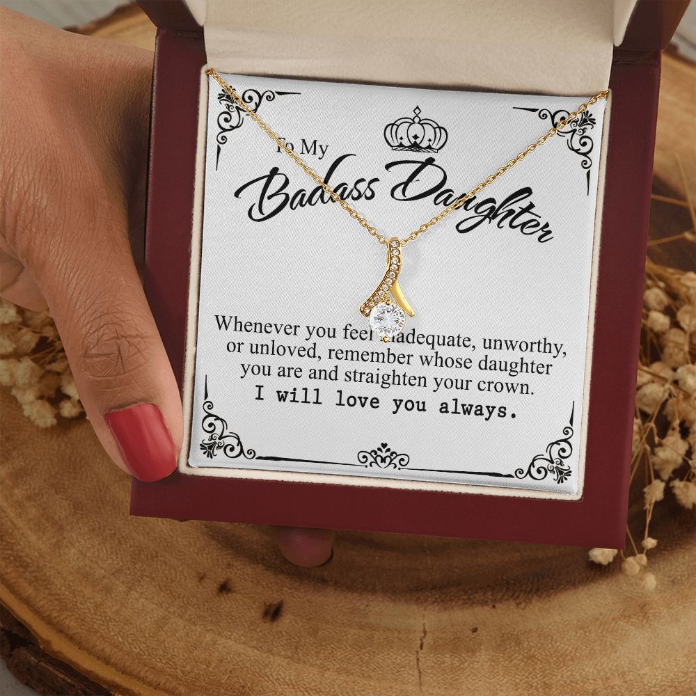 Bonus Daughter Gifts From Stepdad, Step Daughter Gifts From Stepmom, Stepdaughter Gifts From Stepdad, Father Stepdaughter Necklace, To My Bonus Daughter Necklaces, Christmas Gifts For Bonus7 Alluring Beauty Necklace