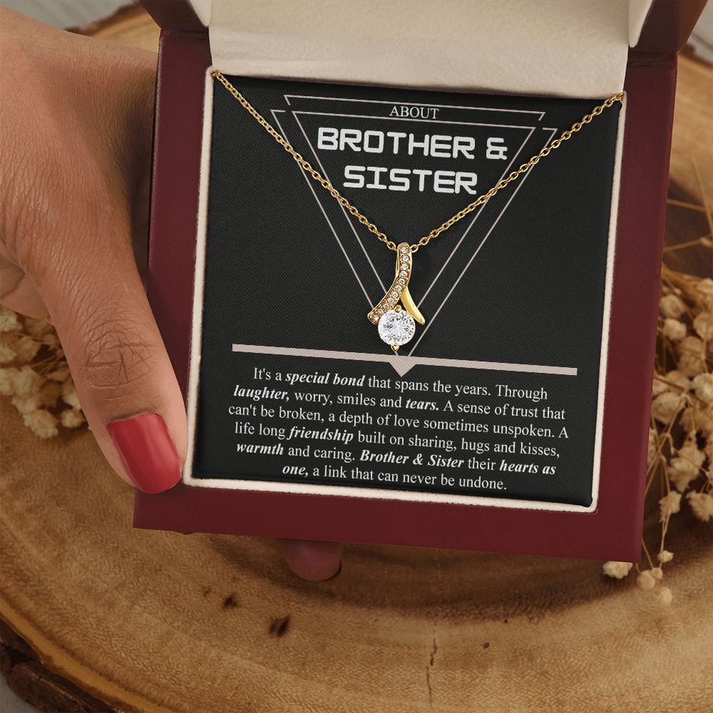 Brother & Sister Gift Necklace Cuban Link Chain Necklace Gift From Sister to Bro Alluring Beauty Necklace