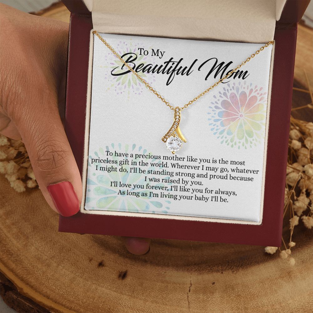 To My Mom Necklace, Gift For Mom, Mother's Day Gift from Daughter, Mom Jewelry Gift for Mothers Day, Birthday Gift for Mother, Moms Gift from Daughter Son, Necklace for Mom Mother 4 Alluring Beauty Necklace
