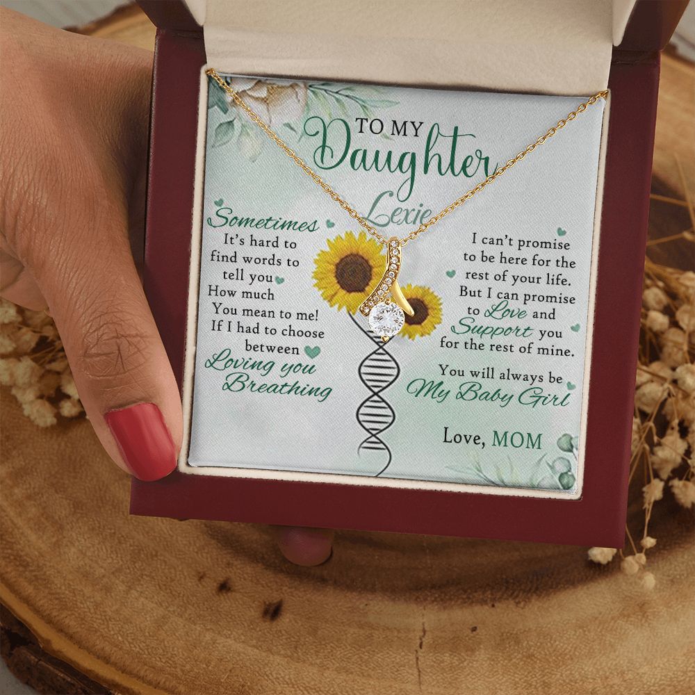 Jewelry Pendant Present for Daughter, To My Daughter Gift Necklace from Mom, Mother Daughter Gift Ideas, Birthday Christmas Gift Graduation Gifts for Daughters, Mother and Daughter Necklace 17 Alluring Beauty Necklace