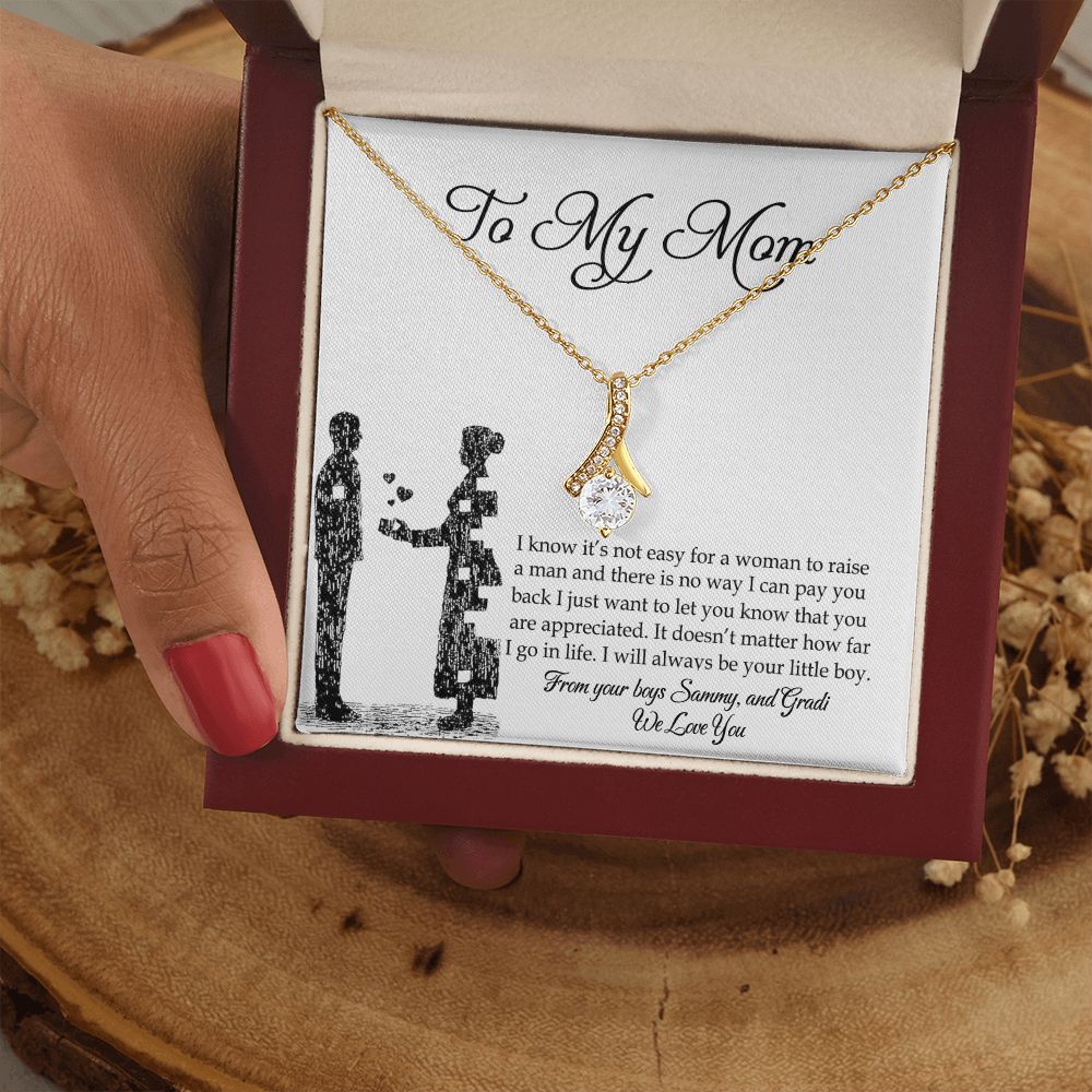 To My Mom Necklace, Gift For Mom, Mother's Day Gift from Son, Mom Jewelry Gift for Mothers Day, Birthday Gift for Mother, Moms Gift from Daughter Son, Necklace for Mom Mother Alluring Beauty Necklace