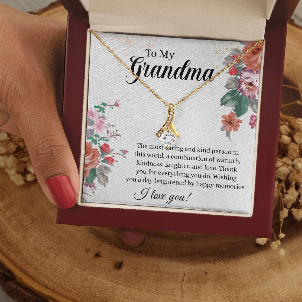 To My Grandma Necklace, Gift for Grandmother Necklace, Mothers Day Gift For Grandma Nana, Grandma Jewelry From Grandchildren GrandKids , Jewelry Box Gift For Grandma Grandmother18 Alluring Beauty Necklace