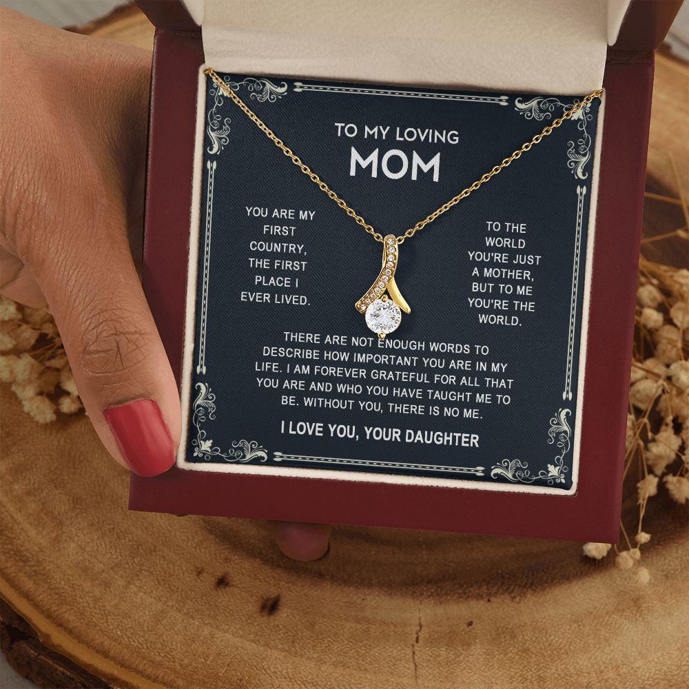 To My Mom Necklace, Gift For Mom, Mother's Day Gift from Daughter, Mom Jewelry Gift for Mothers Day, Birthday Gift for Mother, Moms Gift from Daughter Son, Necklace for Mom Mother 14 Alluring Beauty Necklace