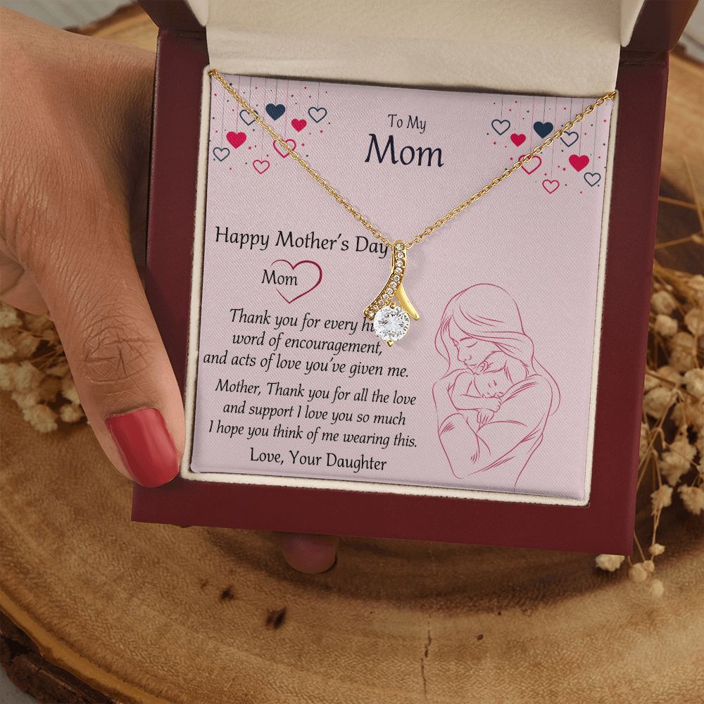 Mom Necklace Gifts for Mom from Daughter to Mom Gifts for Mothers Day from Daughter, To My Mom Necklace from Daughter to Mom Birthday Gifts Necklace with Message Card and Gift Box10 Alluring Beauty Necklace