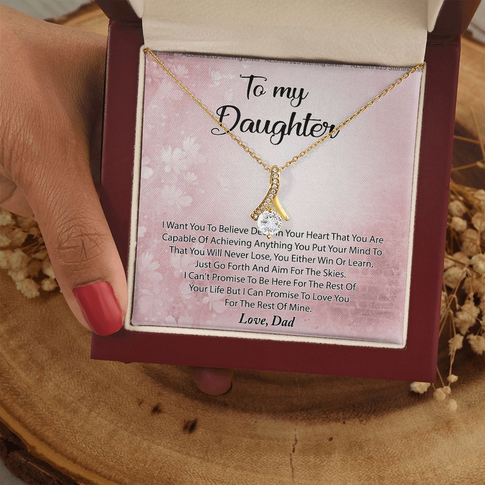 To My Daughter Necklace Gift From Mom I Love You Forever and Always Hearts Necklace For Daughter Present for Birthday Anniversary Christmas Valentine's Day Alluring Beauty Necklace