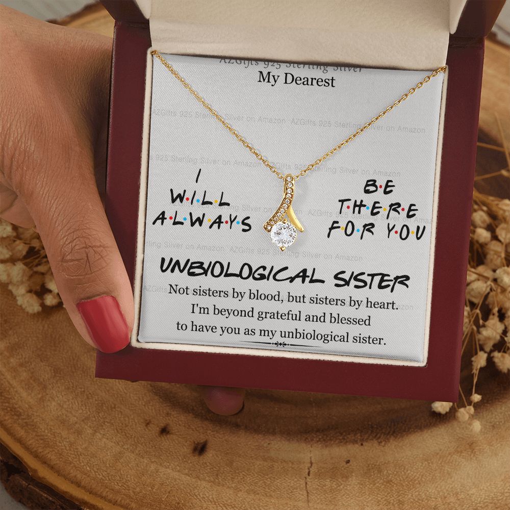 To My Unbiological Sister Necklace Pendant Gift for Soul Sister Unbiological Sister Gift for Women Girls My Unbiological Sister Jewelry Birthday Gift Idea 301 Alluring Beauty Necklace