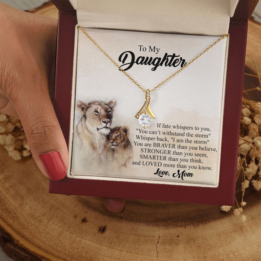 Mother Daughter Gift Ideas, To My Daughter Gift Necklace from Mom, Jewelry Pendant Present for Daughter, Birthday Christmas Gift Graduation Gifts for Daughters, Mother and Daughter Necklace 24 Alluring Beauty Necklace