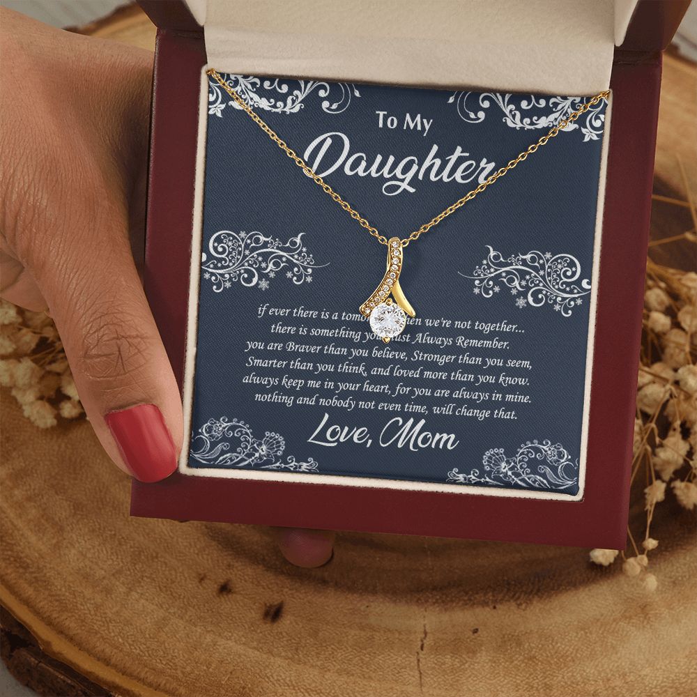 Jewelry Pendant Present for Daughter, To My Daughter Gift Necklace from Mom, Mother Daughter Gift Ideas, Birthday Christmas Gift Graduation Gifts for Daughters, Mother and Daughter Necklace 19 Alluring Beauty Necklace