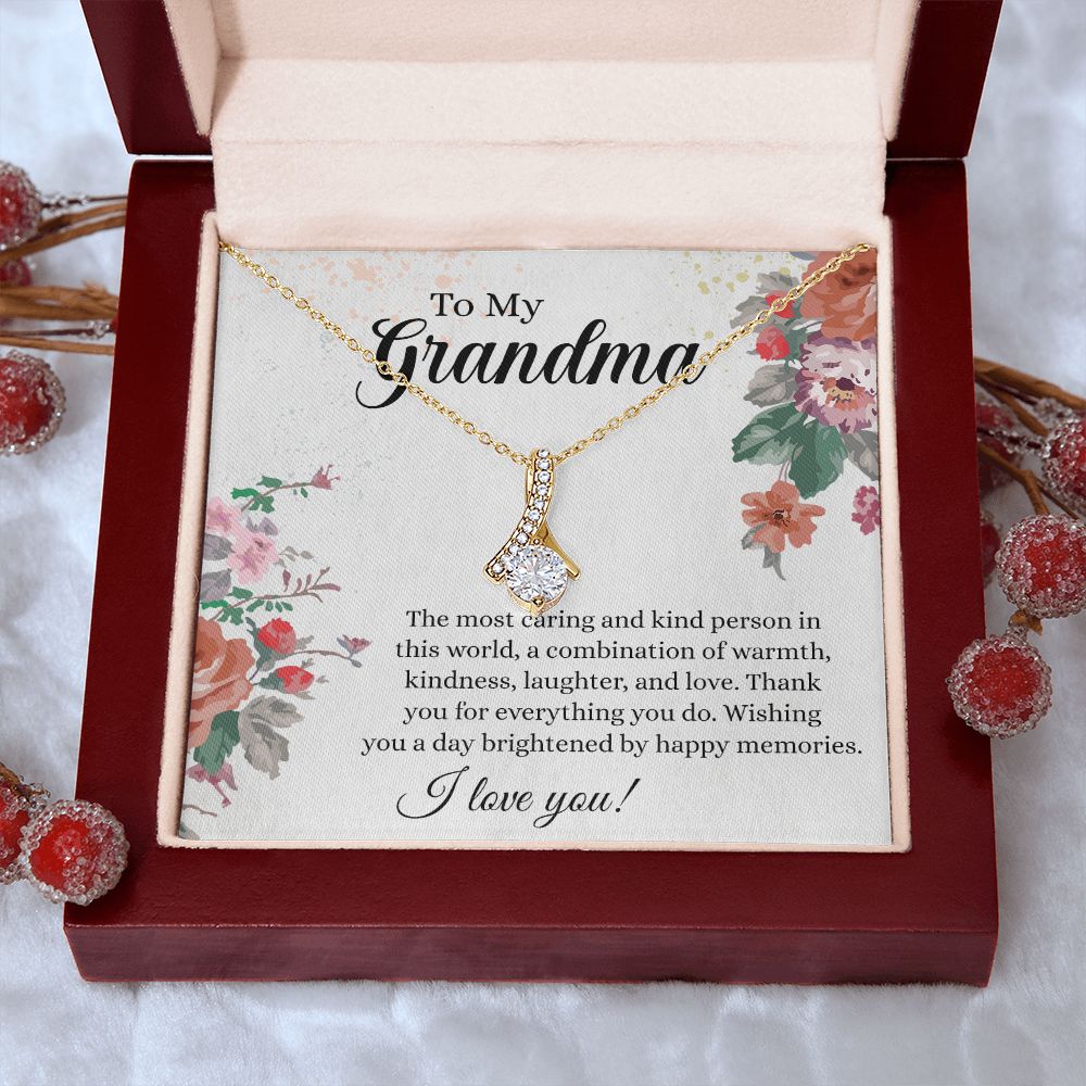 To My Grandma Necklace, Gift for Grandmother Necklace, Mothers Day Gift For Grandma Nana, Grandma Jewelry From Grandchildren GrandKids , Jewelry Box Gift For Grandma Grandmother18 Alluring Beauty Necklace