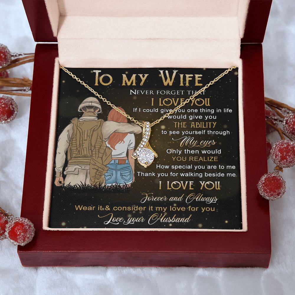 Birthday Gifts For Wife, Necklace Gifts For Wife From Husband, To My Wife Jewelry For Women , To My Wife Necklace  from Husband Wedding Anniversary Present For Wife, Beautiful Wife Jewelry Christmas21 Alluring Beauty Necklace