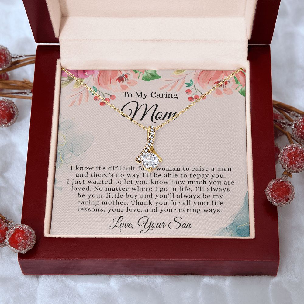 To My Mom Necklace, Mom Gift From Son, Mom gifts, Gift for Mom From Son, Mom Mothers Day Gift From Son, To my Mom Necklace, Mom Gift Necklace, Mother Birthday Gift From Son Alluring Beauty Necklace