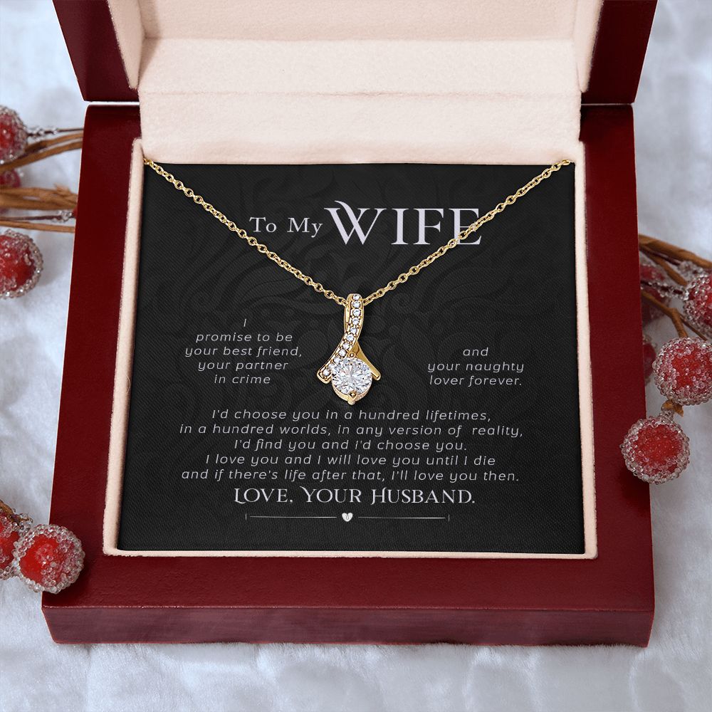 To My Wife Necklace Pendant Gift From Husband I'll Love You Then With Message Card and Gift Box. Valentine's Day Gift For Wife Future Wife Alluring Beauty Necklace