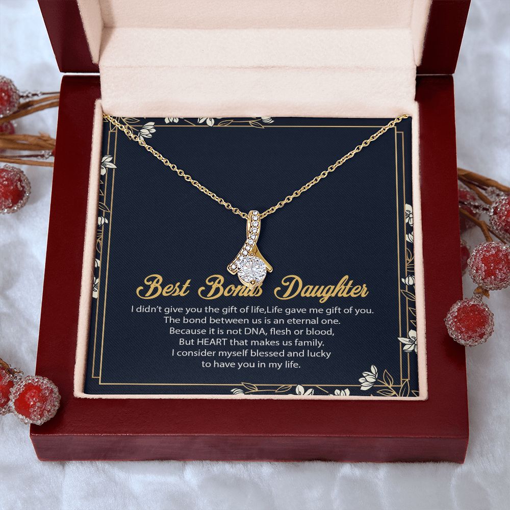 Bonus Daughter Gifts From Stepdad, Step Daughter Gifts From Stepmom, Stepdaughter Gifts From Stepdad, Father Stepdaughter Necklace, To My Bonus Daughter Necklaces, Christmas Gifts For Bonus8 Alluring Beauty Necklace