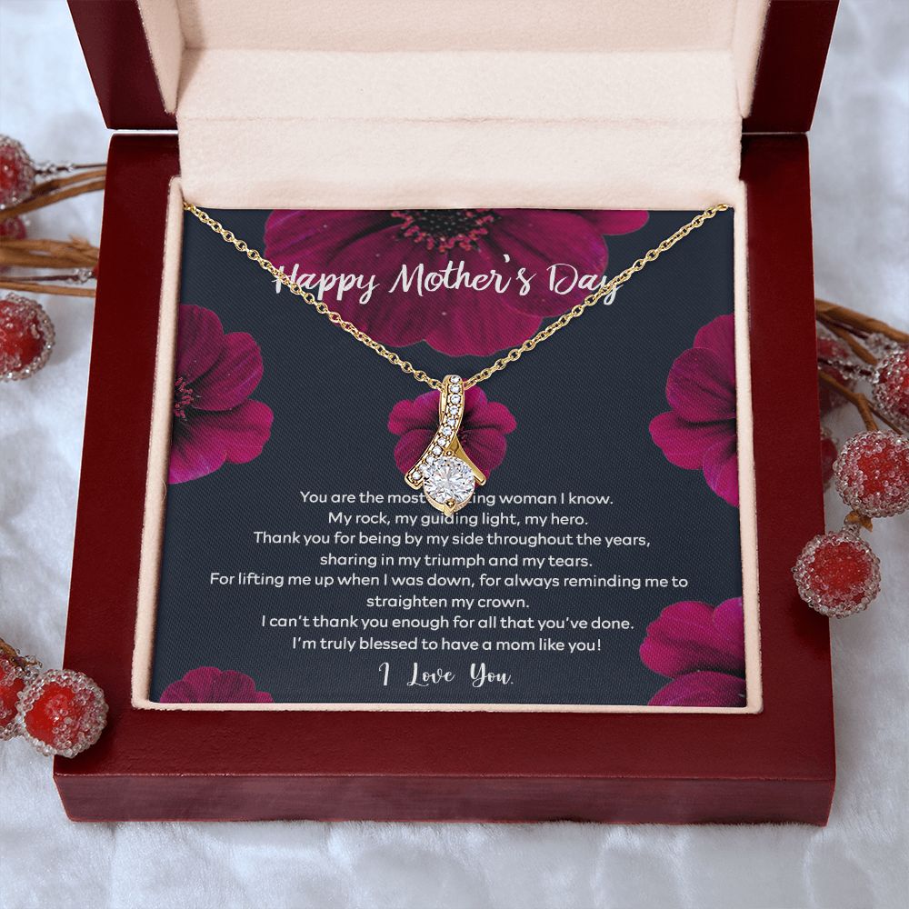 Mom Necklace Gifts for Mom from Daughter to Mom Gifts for Mothers Day from Daughter, To My Mom Necklace from Daughter to Mom Birthday Gifts Necklace with Message Card and Gift Box2235 Alluring Beauty Necklace