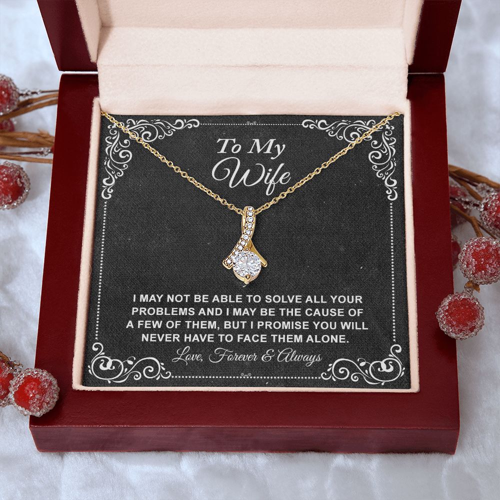 To My Wife Necklace, Gift For Wife From Husband, Anniversary Gift, Valentine's Alluring Beauty Necklace